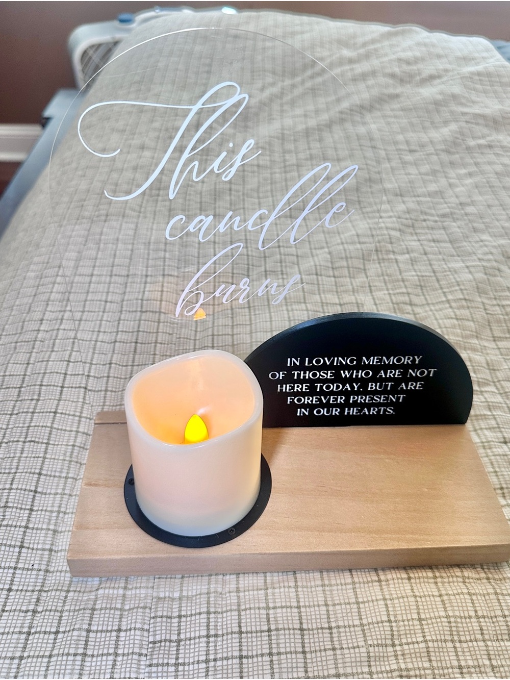 Memory Candle Display with LED Candle - Hobby Lobby - White